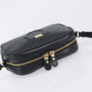 Salvatore Ferragamo Gancini Shoulder Bag Leather Black Gold Auth BA15079A-6