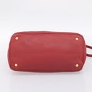 PRADA Hand Bag Vittero Dino Leather 2way Red Gold Auth BA15080V-11