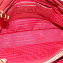 PRADA Hand Bag Vittero Dino Leather 2way Red Gold Auth BA15080V-19