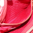 PRADA Hand Bag Vittero Dino Leather 2way Red Gold Auth BA15080V-24