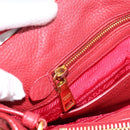 PRADA Hand Bag Vittero Dino Leather 2way Red Gold Auth BA15080V-28