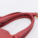 PRADA Hand Bag Vittero Dino Leather 2way Red Gold Auth BA15080V-8