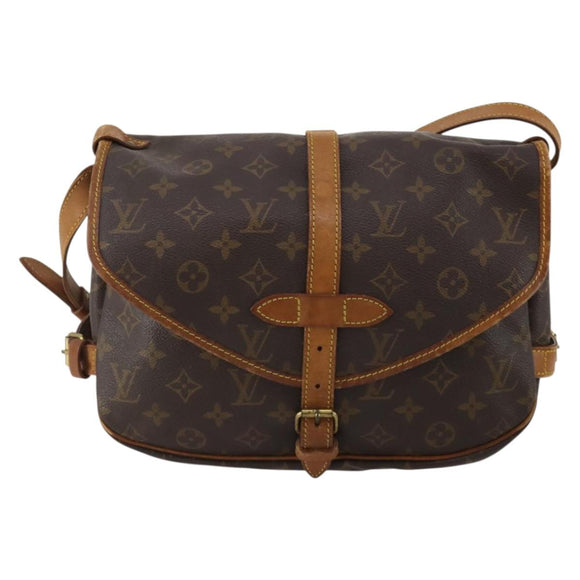 LOUIS VUITTON Monogram Saumur 30 Shoulder Bag M42256 LV Auth BA15083