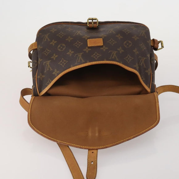 LOUIS VUITTON Monogram Saumur 30 Shoulder Bag M42256 LV Auth BA15083
