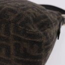 FENDI Zucca Canvas Mamma Baguette Shoulder Bag Wool Brown Black Auth BA15090V-17
