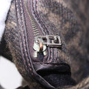 FENDI Zucca Canvas Mamma Baguette Shoulder Bag Wool Brown Black Auth BA15090V-24