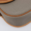 Christian Dior Shoulder Bag PVC Canvas Gray Gold Auth BA15092-15