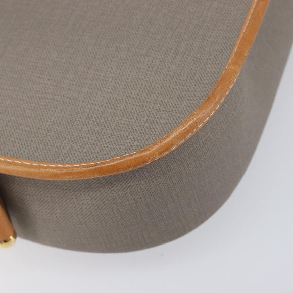Christian Dior Shoulder Bag PVC Canvas Gray Gold Auth BA15092