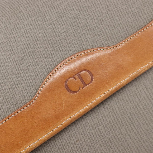 Christian Dior Shoulder Bag PVC Canvas Gray Gold Auth BA15092