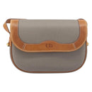 Christian Dior Shoulder Bag PVC Canvas Gray Gold Auth BA15092-13