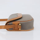 Christian Dior Shoulder Bag PVC Canvas Gray Gold Auth BA15092-4