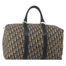 Christian Dior Trotter Canvas Boston Bag Navy Silver Auth BA15099-1