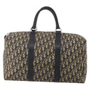 Christian Dior Trotter Canvas Boston Bag Navy Silver Auth BA15099-2
