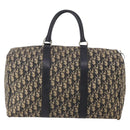 Christian Dior Trotter Canvas Boston Bag Navy Silver Auth BA15099-3