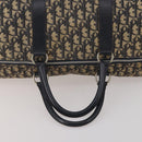 Christian Dior Trotter Canvas Boston Bag Navy Silver Auth BA15099-7