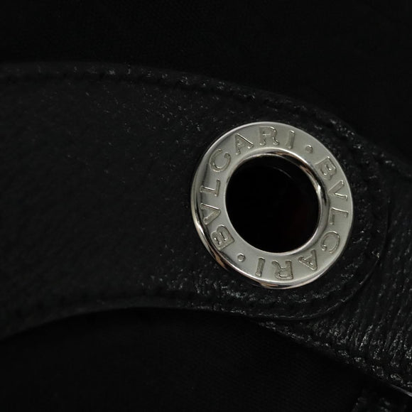 BVLGARI Logo mania Shoulder Bag Canvas Black Auth BA151