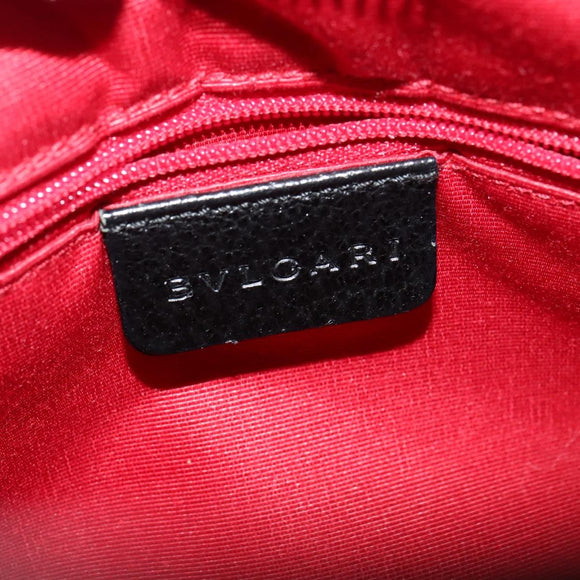 BVLGARI Logo mania Shoulder Bag Canvas Black Auth BA151