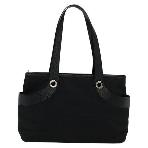 BVLGARI Logo mania Shoulder Bag Canvas Black Auth BA151