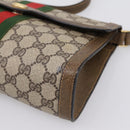 GUCCI GG Supreme Web Sherry Line Bag PVC Beige Gold 495 02 04 Auth BA15100-9