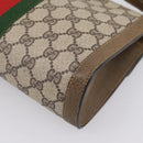GUCCI GG Supreme Web Sherry Line Bag PVC Beige Gold 495 02 04 Auth BA15100-15