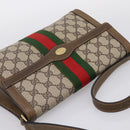 GUCCI GG Supreme Web Sherry Line Bag PVC Beige Gold 495 02 04 Auth BA15100-6