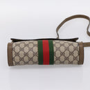 GUCCI GG Supreme Web Sherry Line Bag PVC Beige Gold 495 02 04 Auth BA15100-5