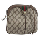 GUCCI GG Supreme Web Sherry Line Bag PVC Beige Gold 98 02 047 Auth BA15101-1