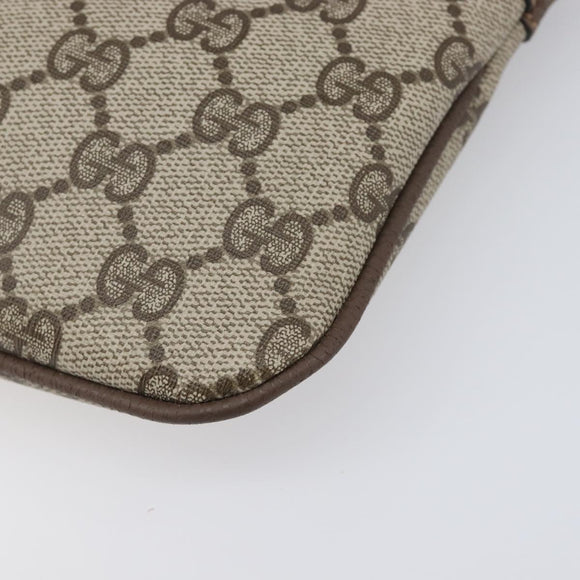 GUCCI GG Supreme Web Sherry Line Bag PVC Beige Gold 98 02 047 Auth BA15101