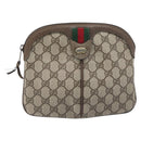 GUCCI GG Supreme Web Sherry Line Bag PVC Beige Gold 98 02 047 Auth BA15101-13