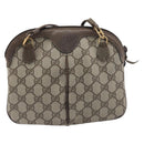 GUCCI GG Supreme Web Sherry Line Bag PVC Beige Gold 98 02 047 Auth BA15101-2