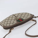 GUCCI GG Supreme Web Sherry Line Bag PVC Beige Gold 98 02 047 Auth BA15101-6