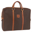 CELINE Macadam Canvas Business Bag PVC Leather Brown Gold Auth BA15102-1