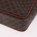 CELINE Macadam Canvas Business Bag PVC Leather Brown Gold Auth BA15102-14