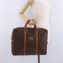 CELINE Macadam Canvas Business Bag PVC Leather Brown Gold Auth BA15102-23