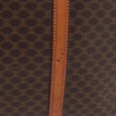 CELINE Macadam Canvas Business Bag PVC Leather Brown Gold Auth BA15102-4
