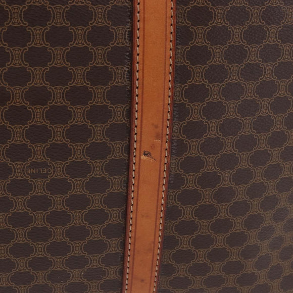 CELINE Macadam Canvas Business Bag PVC Leather Brown Gold Auth BA15102