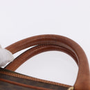 CELINE Macadam Canvas Business Bag PVC Leather Brown Gold Auth BA15102-9