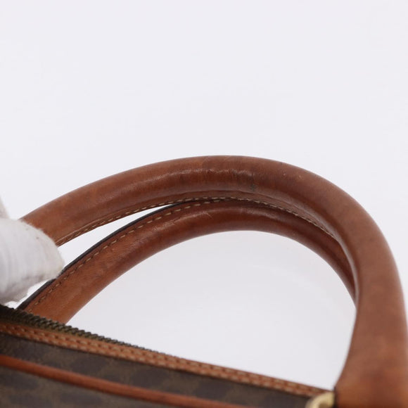 CELINE Macadam Canvas Business Bag PVC Leather Brown Gold Auth BA15102
