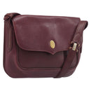 CARTIER Must Line Shoulder Bag Leather Bordeaux Gold Auth BA15103-1