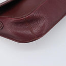 CARTIER Must Line Shoulder Bag Leather Bordeaux Gold Auth BA15103-14