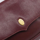 CARTIER Must Line Shoulder Bag Leather Bordeaux Gold Auth BA15103-17