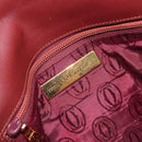 CARTIER Must Line Shoulder Bag Leather Bordeaux Gold Auth BA15103-11