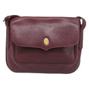 CARTIER Must Line Shoulder Bag Leather Bordeaux Gold Auth BA15103-13
