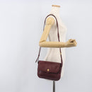 CARTIER Must Line Shoulder Bag Leather Bordeaux Gold Auth BA15103-23