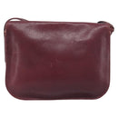 CARTIER Must Line Shoulder Bag Leather Bordeaux Gold Auth BA15103-2