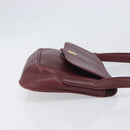 CARTIER Must Line Shoulder Bag Leather Bordeaux Gold Auth BA15103-3