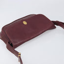 CARTIER Must Line Shoulder Bag Leather Bordeaux Gold Auth BA15103-6