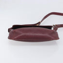 CARTIER Must Line Shoulder Bag Leather Bordeaux Gold Auth BA15103-5
