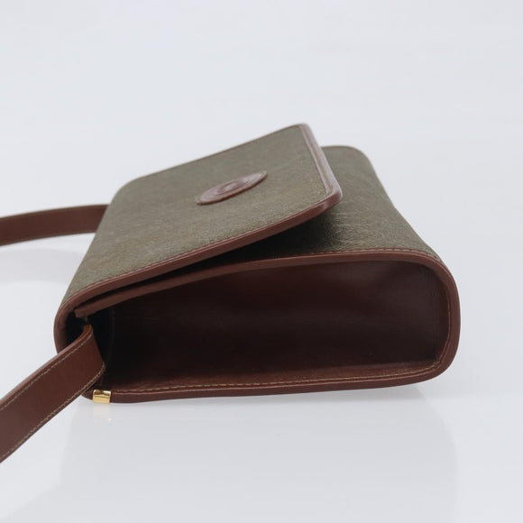 GUCCI Shoulder Bag Canvas Khaki Gold 004 084 0289 Auth BA15104