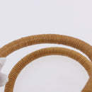 Salvatore Ferragamo Gancini Hand Bag Raffia Beige Gold Auth BA15106V-8